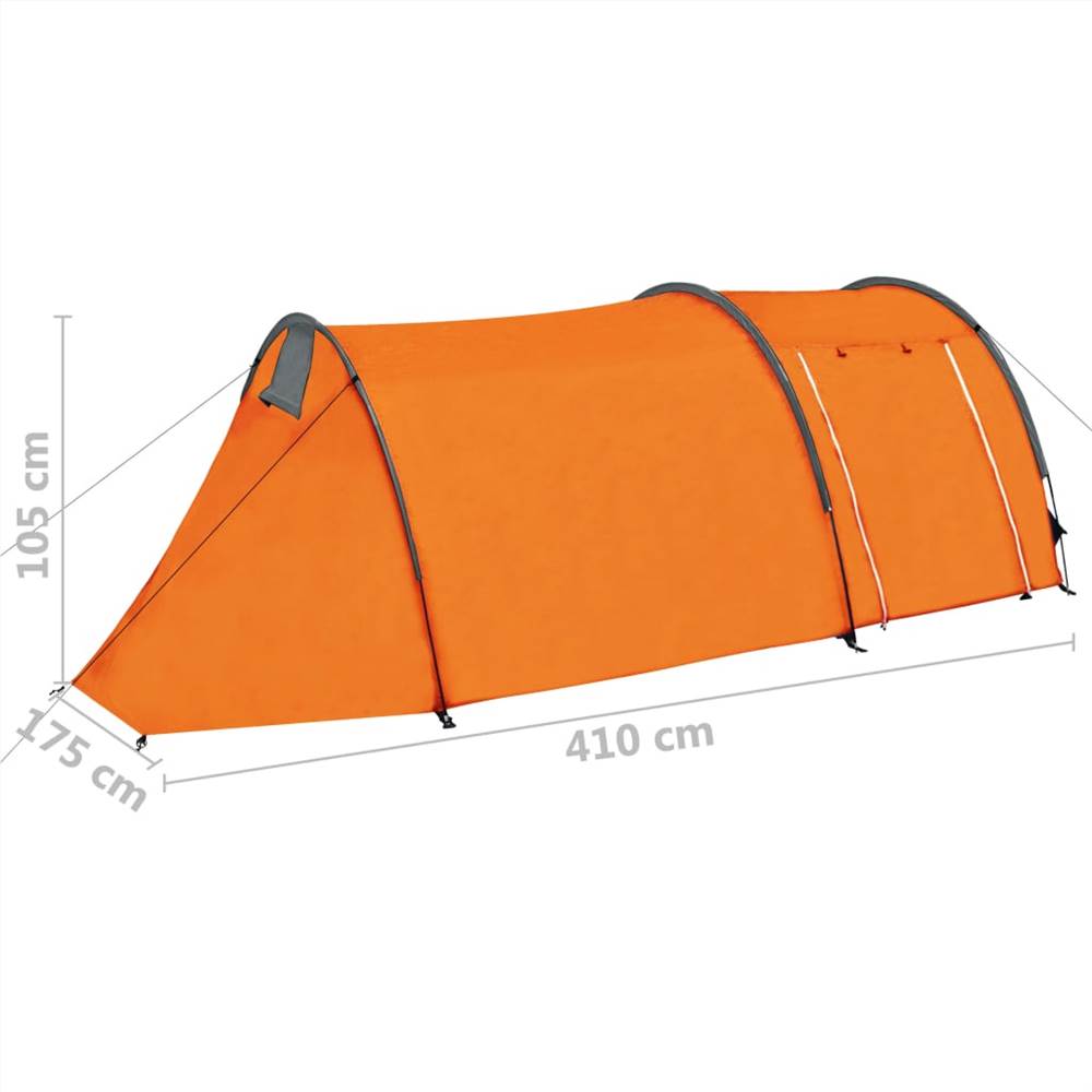 Camping Tent 4 Persons Grey and Orange