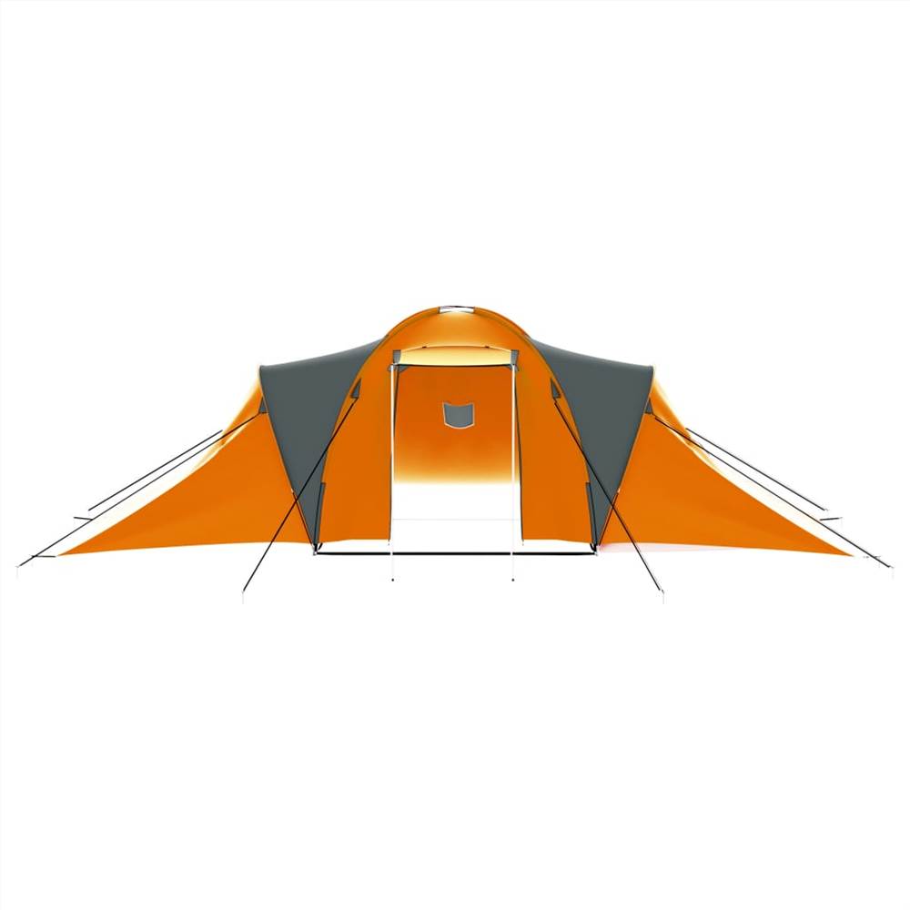 Camping Tent 9 Persons Fabric Grey and Orange 18 Camping Tent 9 Persons Fabric Grey and Orange