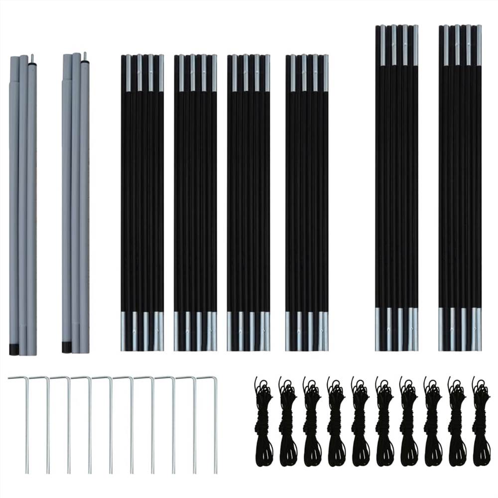 Camping Tent 9 Persons Fabric Grey and Orange 20 Camping Tent 9 Persons Fabric Grey and Orange