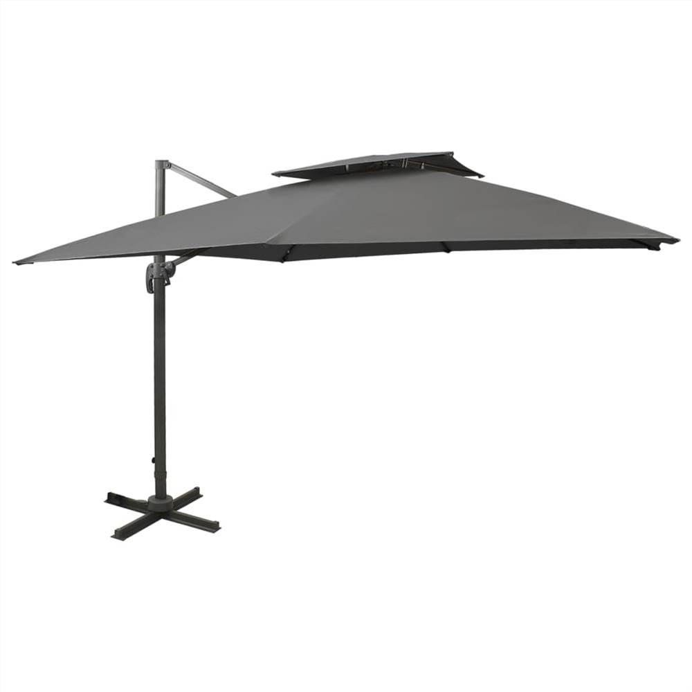 Cantilever Umbrella with Double Top 300x300 cm Anthracite