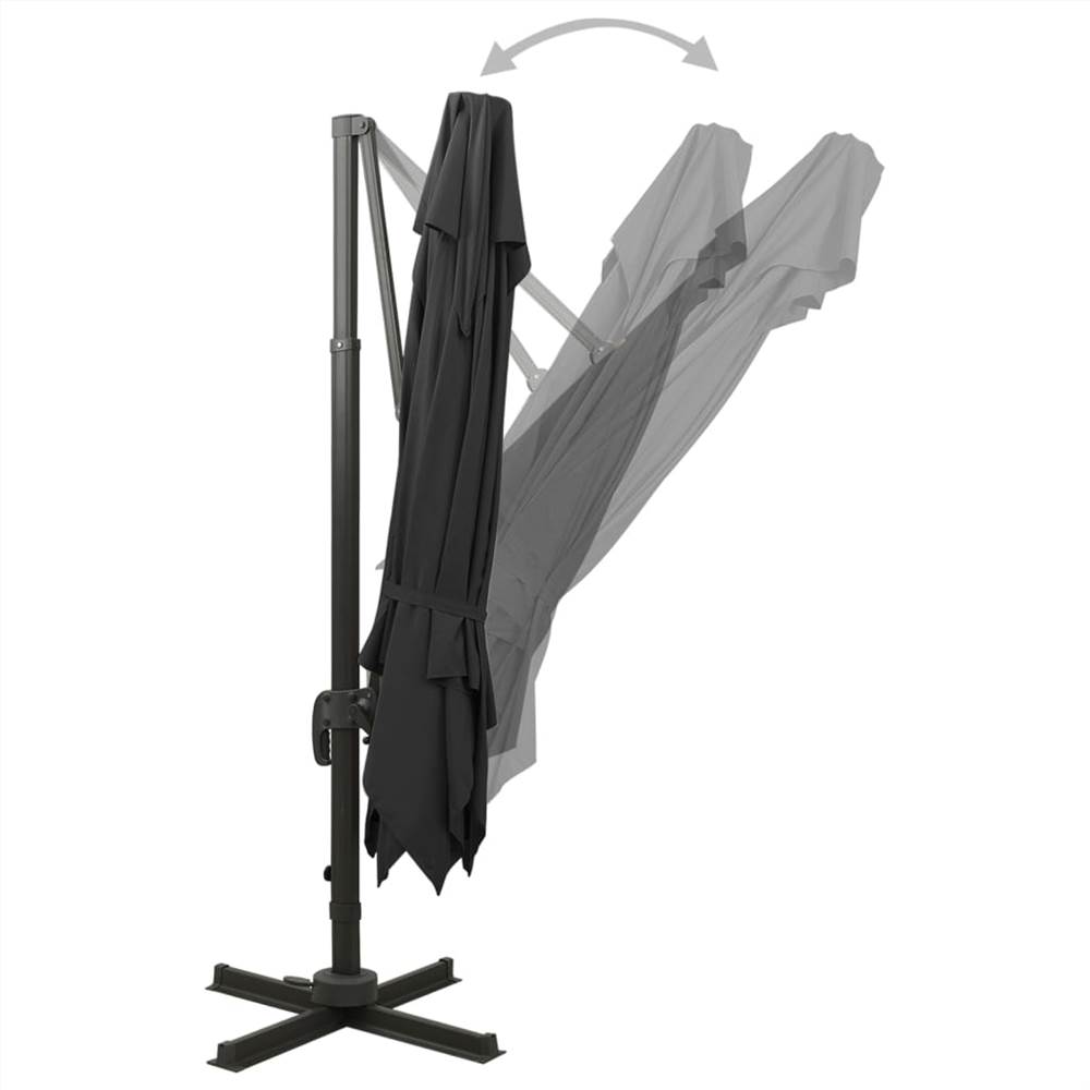 Cantilever Umbrella with Double Top 300x300 cm Black