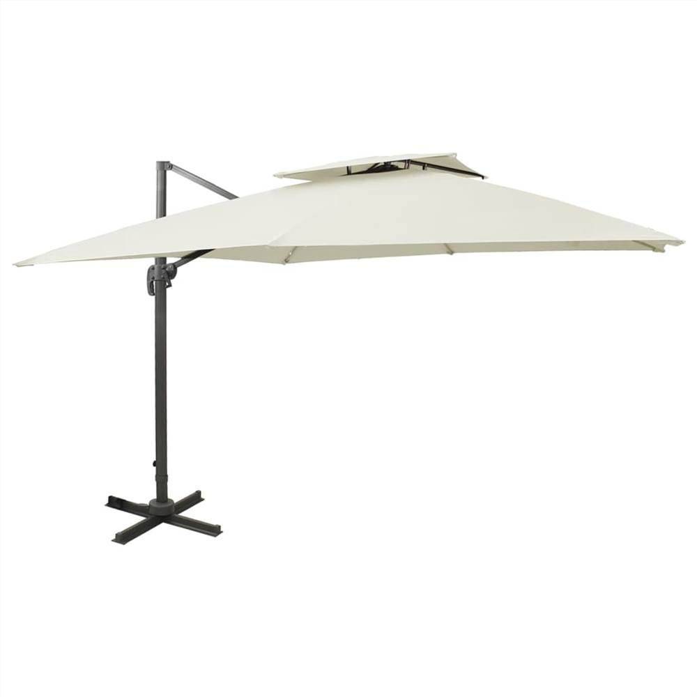 Cantilever Umbrella with Double Top 300x300 cm Sand