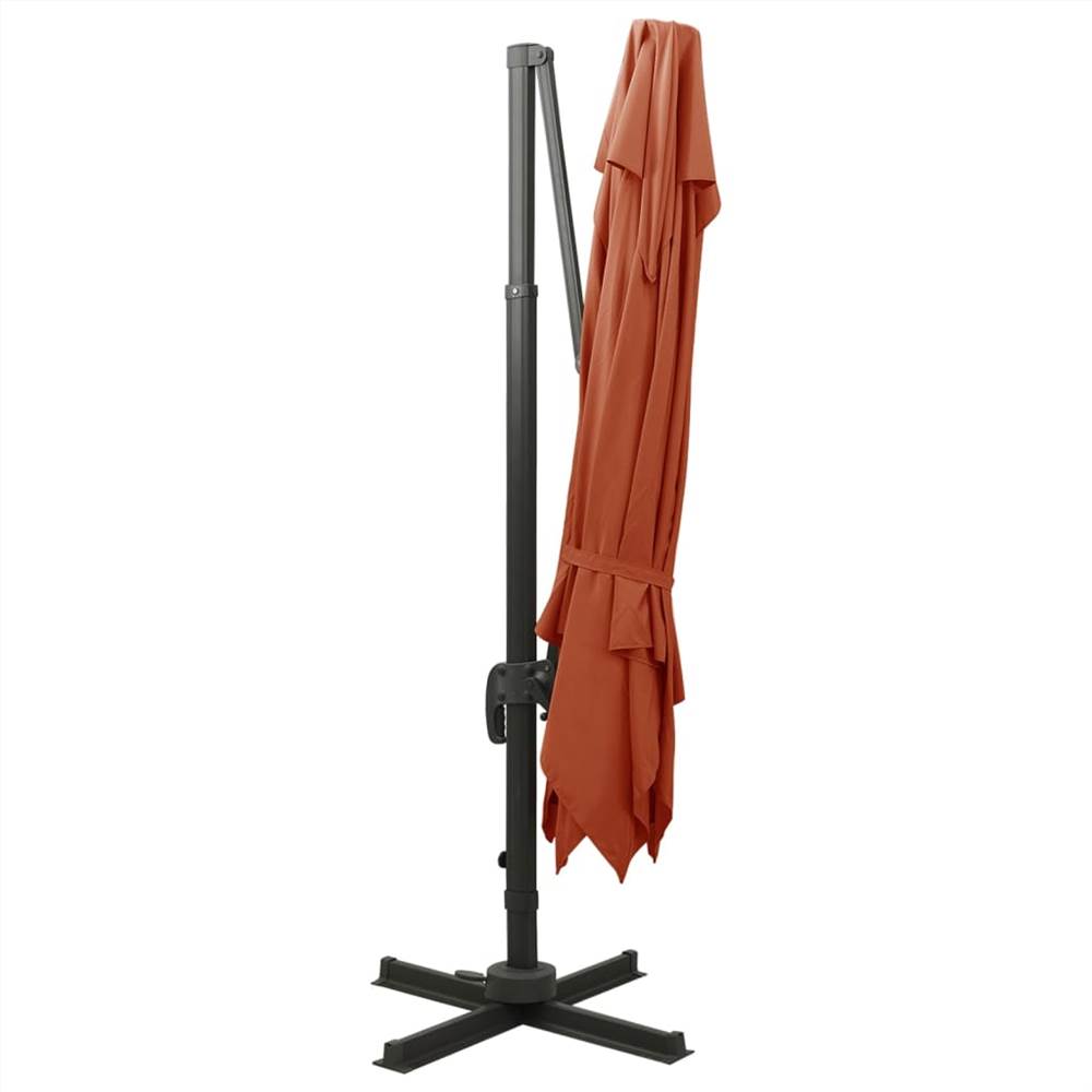 Cantilever Umbrella with Double Top 300x300 cm Terracotta