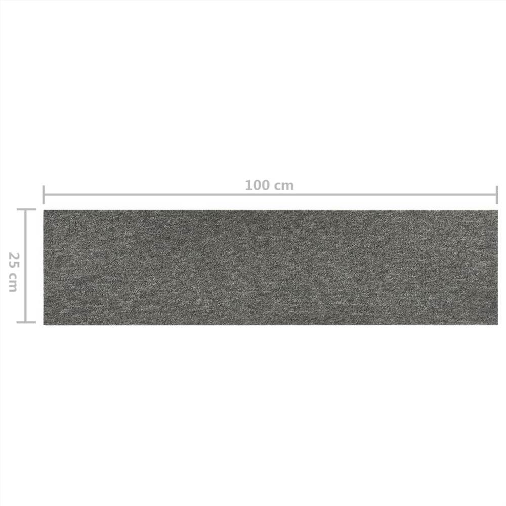 Carpet Floor Tiles 16 pcs 4 m² 25x100 cm Grey