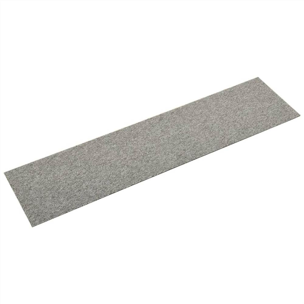 Carpet Floor Tiles 16 pcs 4 m² 25x100 cm Light Grey