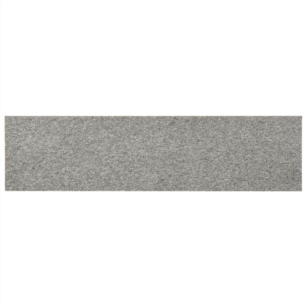 Carpet Floor Tiles 16 pcs 4 m² 25x100 cm Light Grey