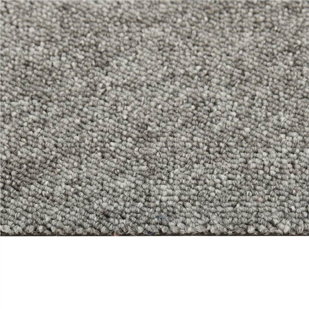 Carpet Floor Tiles 16 pcs 4 m² 25x100 cm Light Grey
