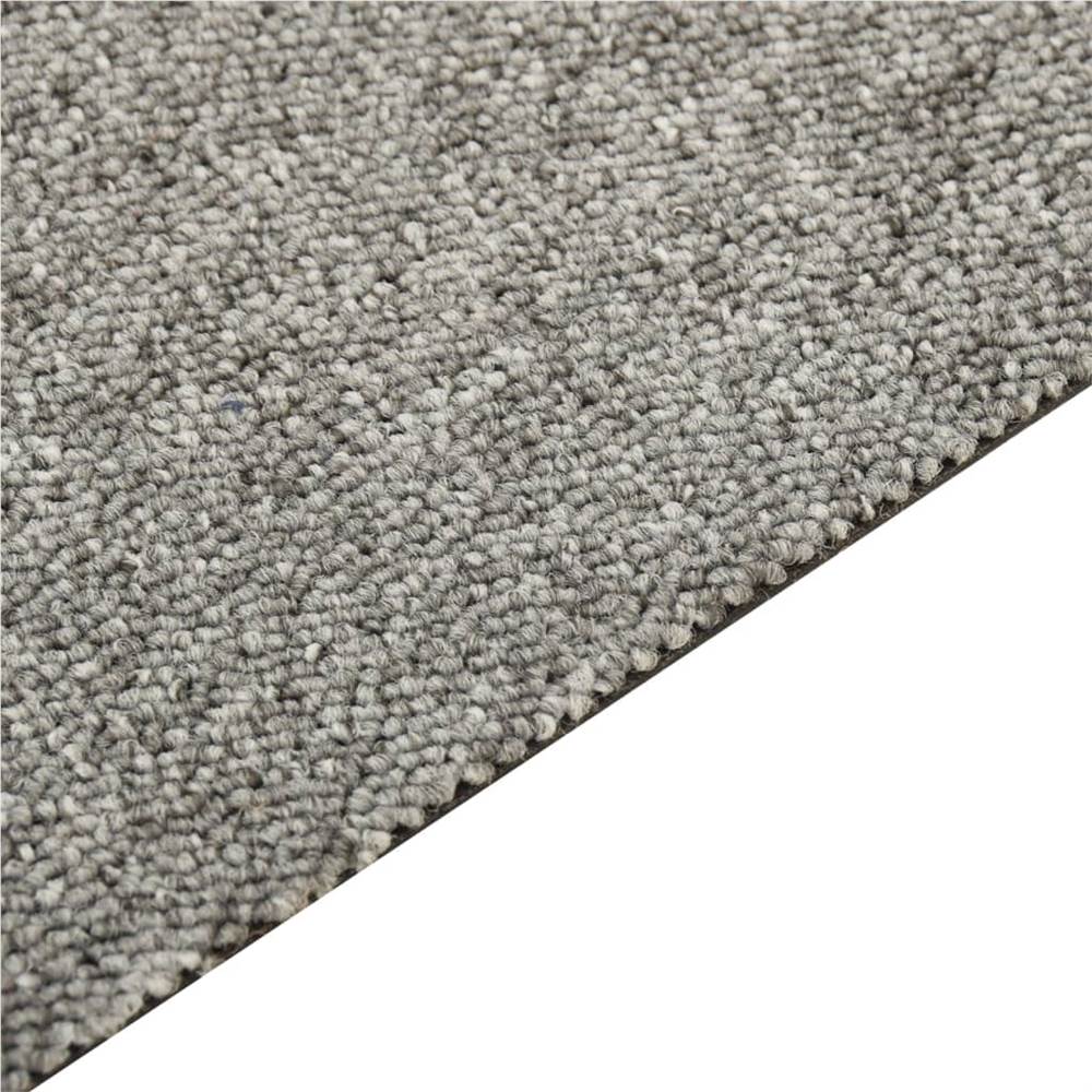 Carpet Floor Tiles 16 pcs 4 m² 25x100 cm Light Grey