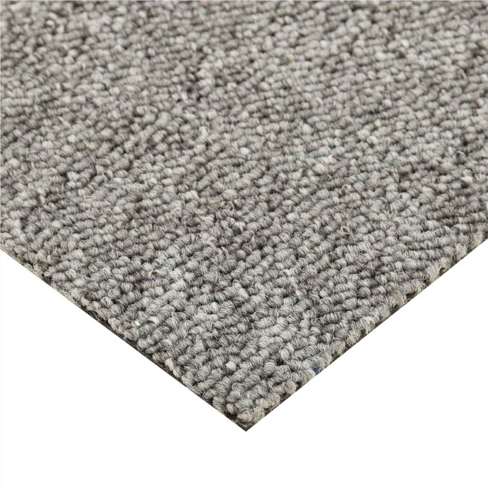 Carpet Floor Tiles 16 pcs 4 m² 25x100 cm Light Grey