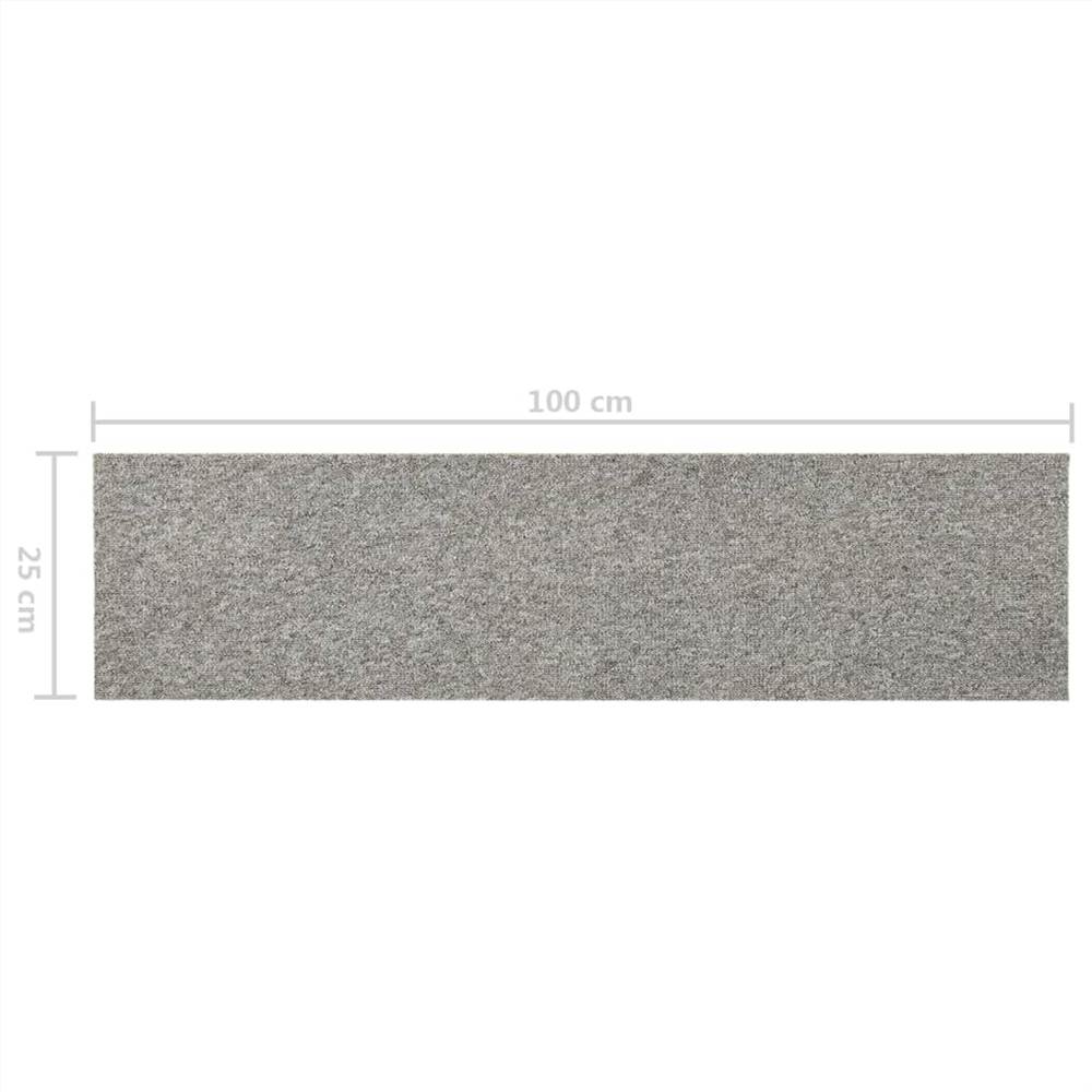 Carpet Floor Tiles 16 pcs 4 m² 25x100 cm Light Grey