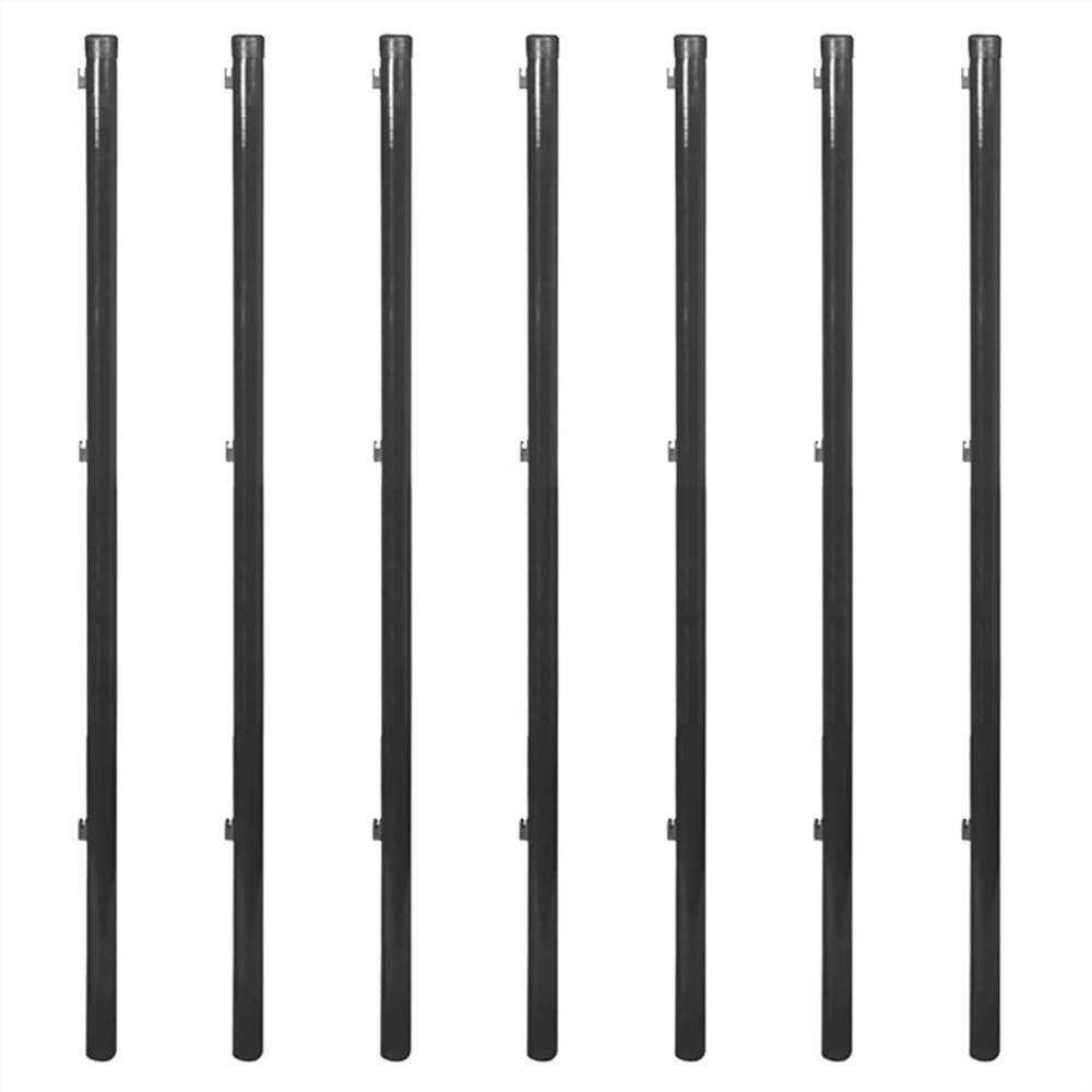 Chain Link Fence with Posts and Hardware 1x15 m Grey