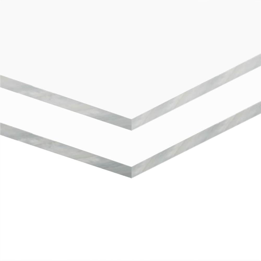 Clear Acrylic Glass Sheets 2 pcs 60x80 cm 5 mm
