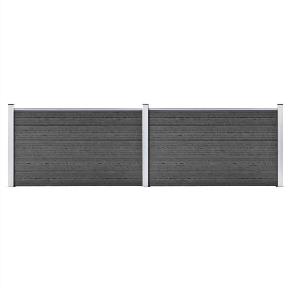 

Fence Panel Set WPC 353x105 cm Black