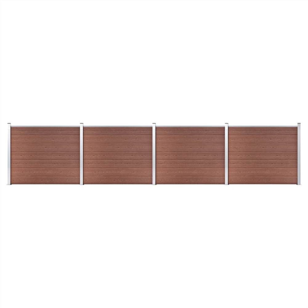 

Fence Panel Set WPC 699x146 cm Brown