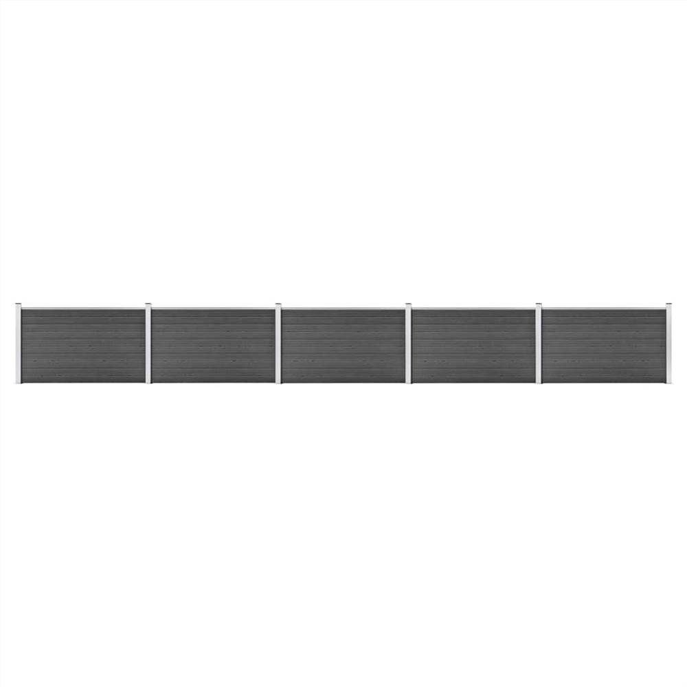 

Fence Panel Set WPC 872x105 cm Black