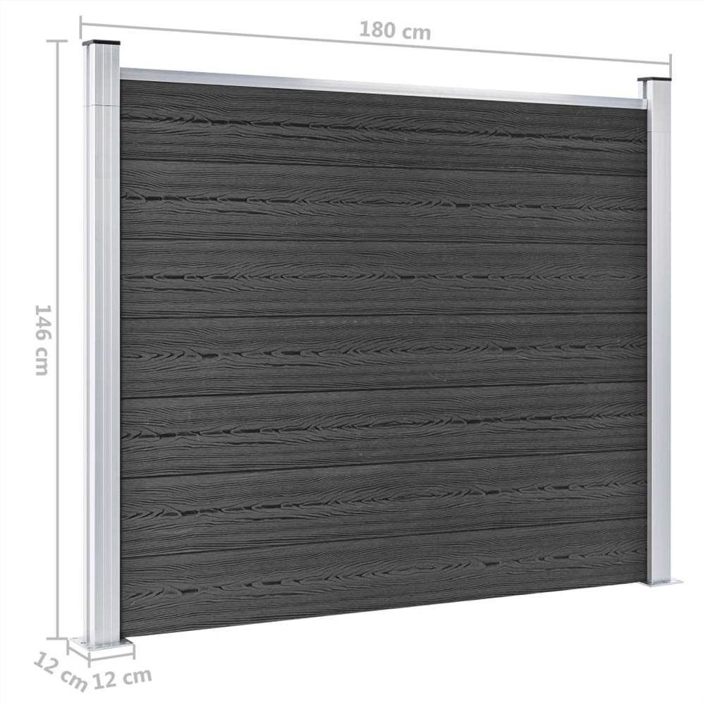 Fence Panel Set WPC 872x146 cm Grey