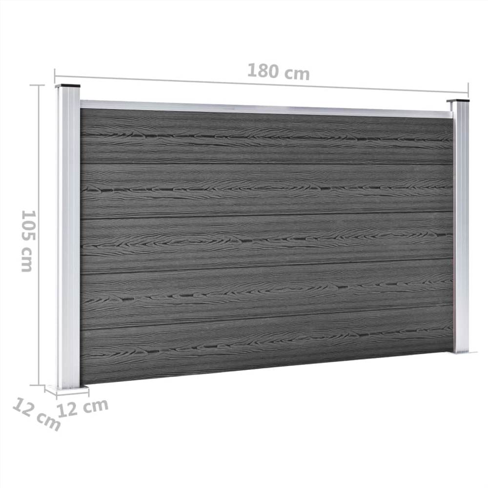 Fence Panel WPC 180x105 cm Black