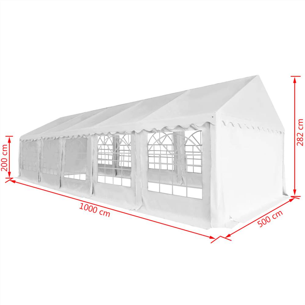 Garden Marquee PVC 5x10 m White