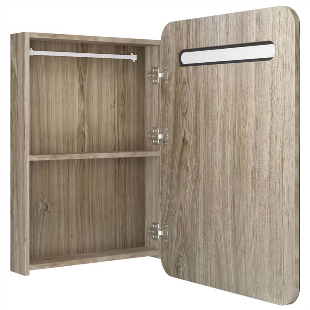 LED Bathroom Mirror Oak 60x11x80 cm