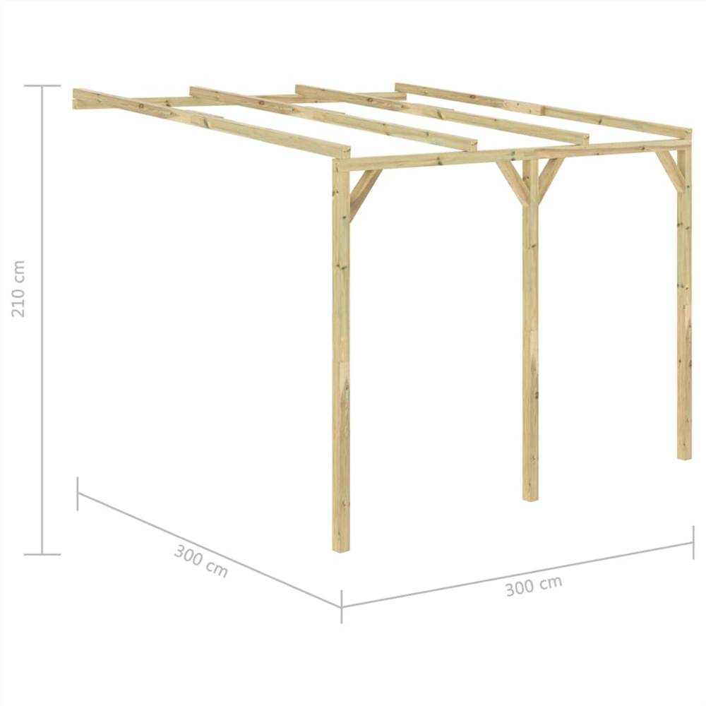 Lean-To Pergola 3x3x2.1 m Wood