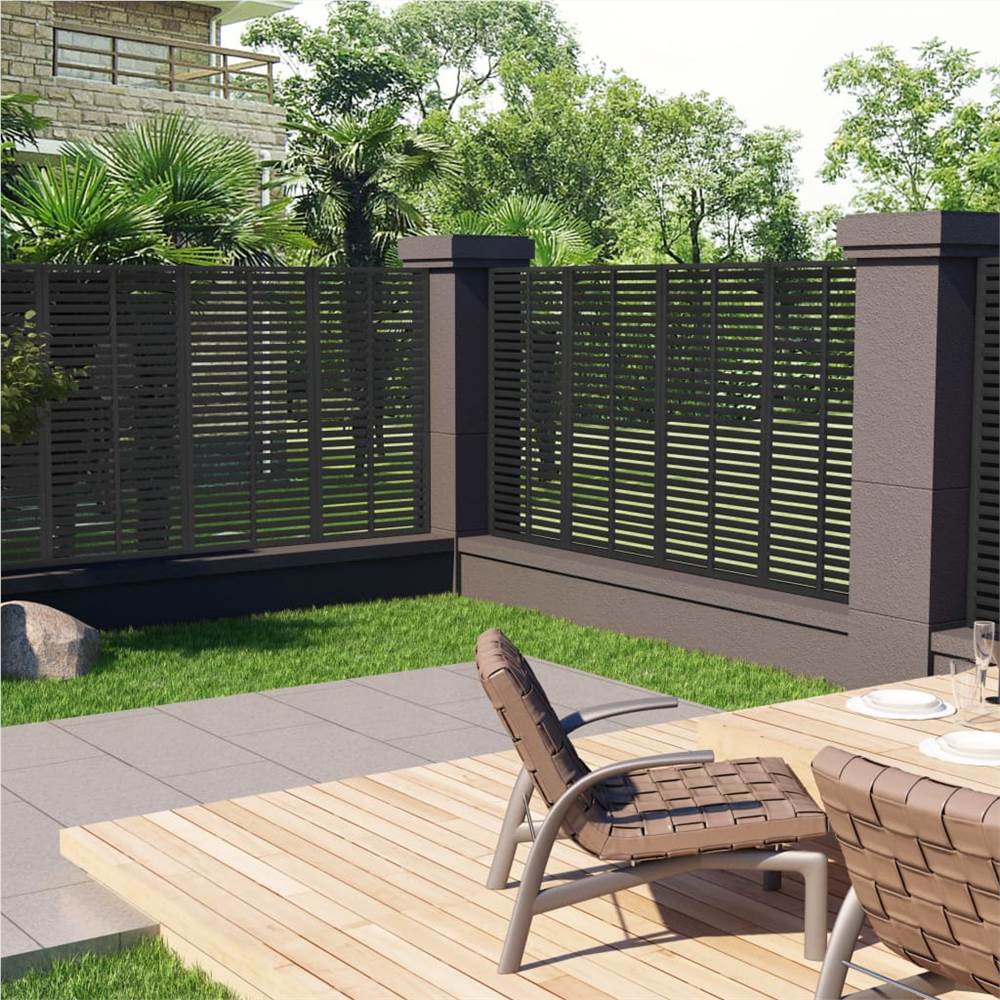 

Louver Fence WPC 85x170 cm Black