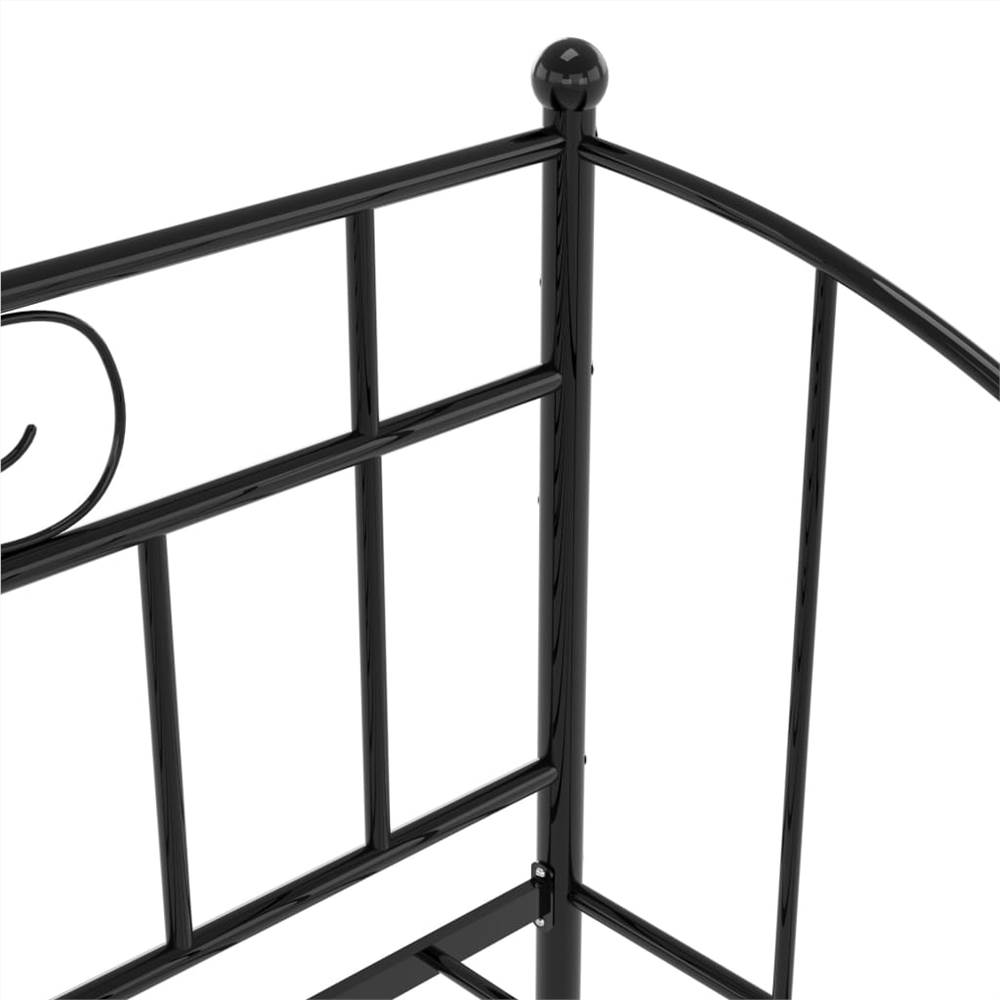 Pull-out Sofa Bed Frame Black Metal 90x200 cm