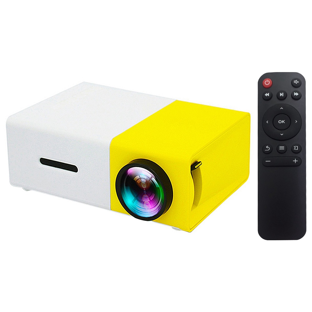 جهاز عرض YG300 Pro Mini LED أصلي 480x272 يدعم 1080P 600LM - أصفر + أبيض