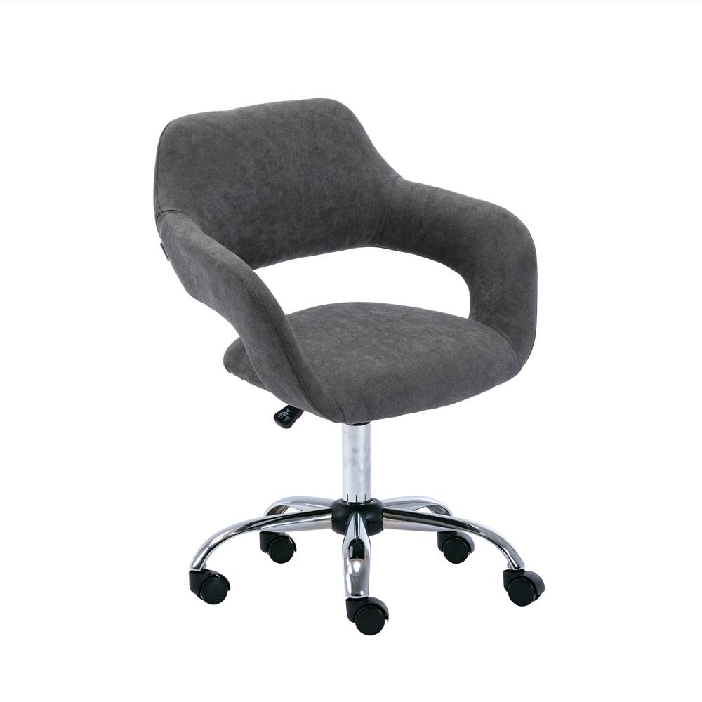 

COOLMORE Modern Leisure Linen Swivel Shell Chair Height Adjustable with Curved Backrest and Casters for Living Room, Bedroom, Dining Room, Office - Gray