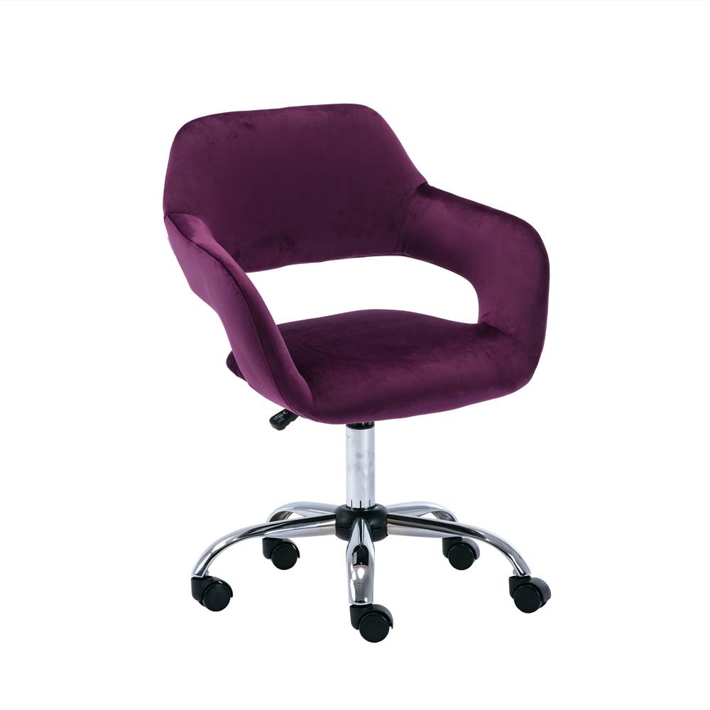 

COOLMORE Modern Leisure Linen Swivel Shell Chair Height Adjustable with Curved Backrest and Casters for Living Room, Bedroom, Dining Room, Office - Purple
