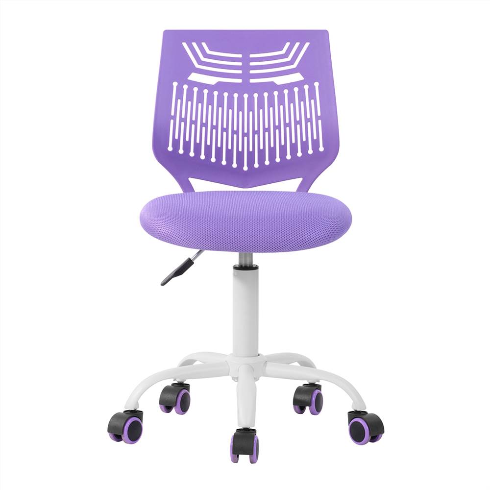 

Home Office Plastic Mesh Rotatable Chair Height Adjustable with Ergonomic Middle Backrest and Casters - Purple