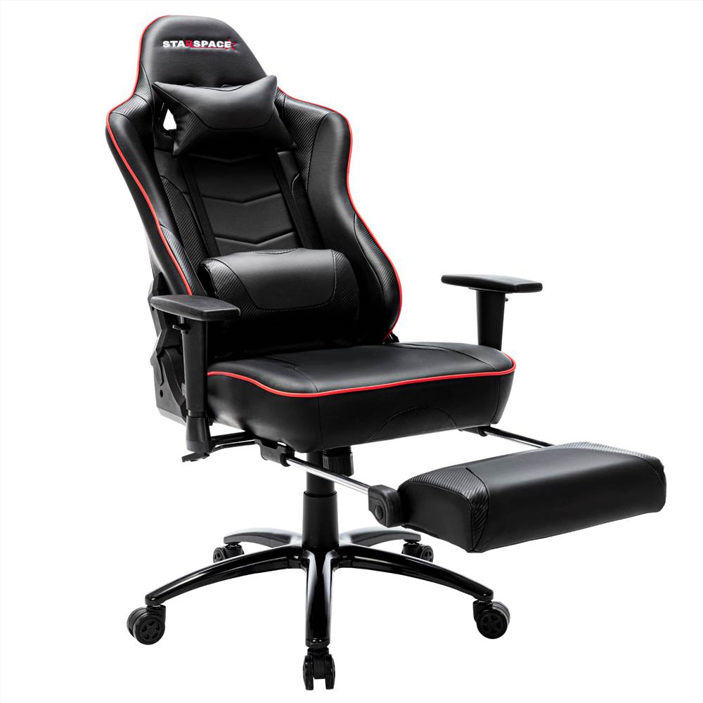 Black-09 Gaming Chair High Back Computer Gaming Chair Home Office Desk Chair with Massage Backrest and Footrest 