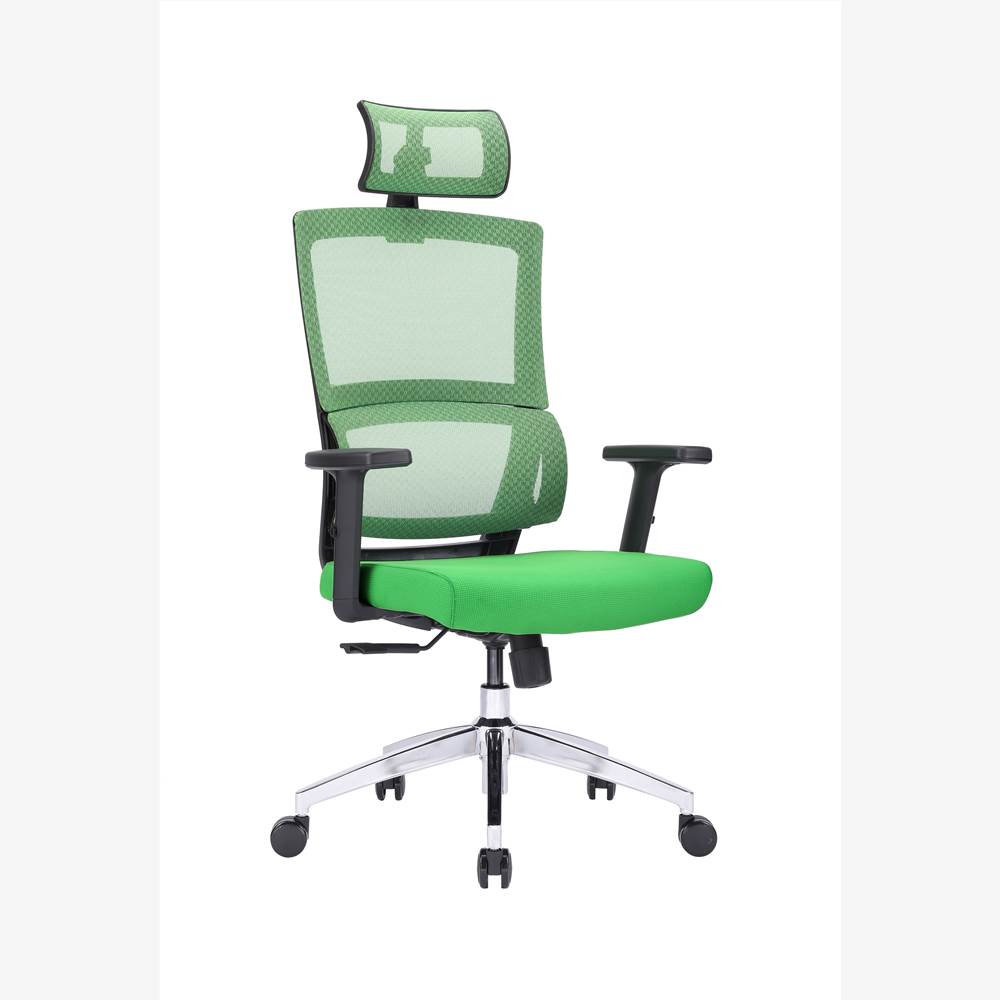 Home Office Rotatable Gaming Chair Height Adjustable with Ergonomic High Backrest, Elastic Mesh and Lumbar Support - Green