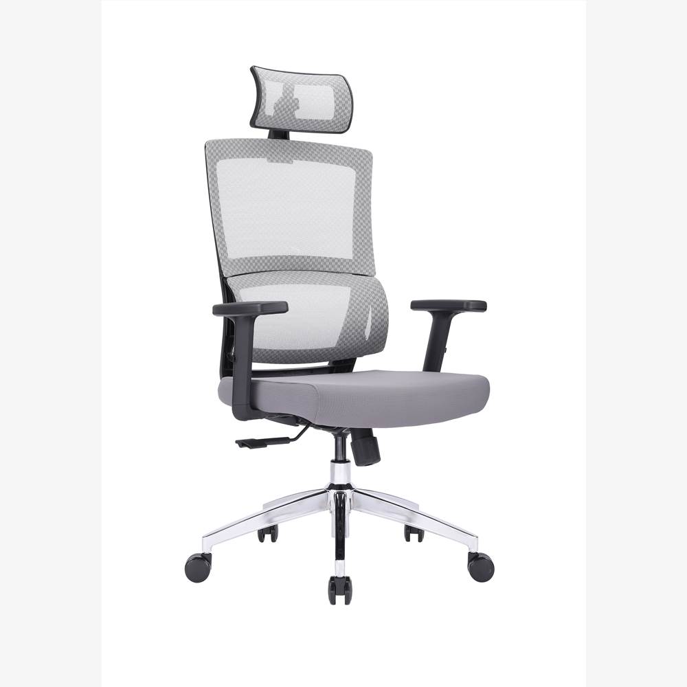 

Home Office Rotatable Gaming Chair Height Adjustable with Ergonomic High Backrest, Elastic Mesh and Lumbar Support - Gray