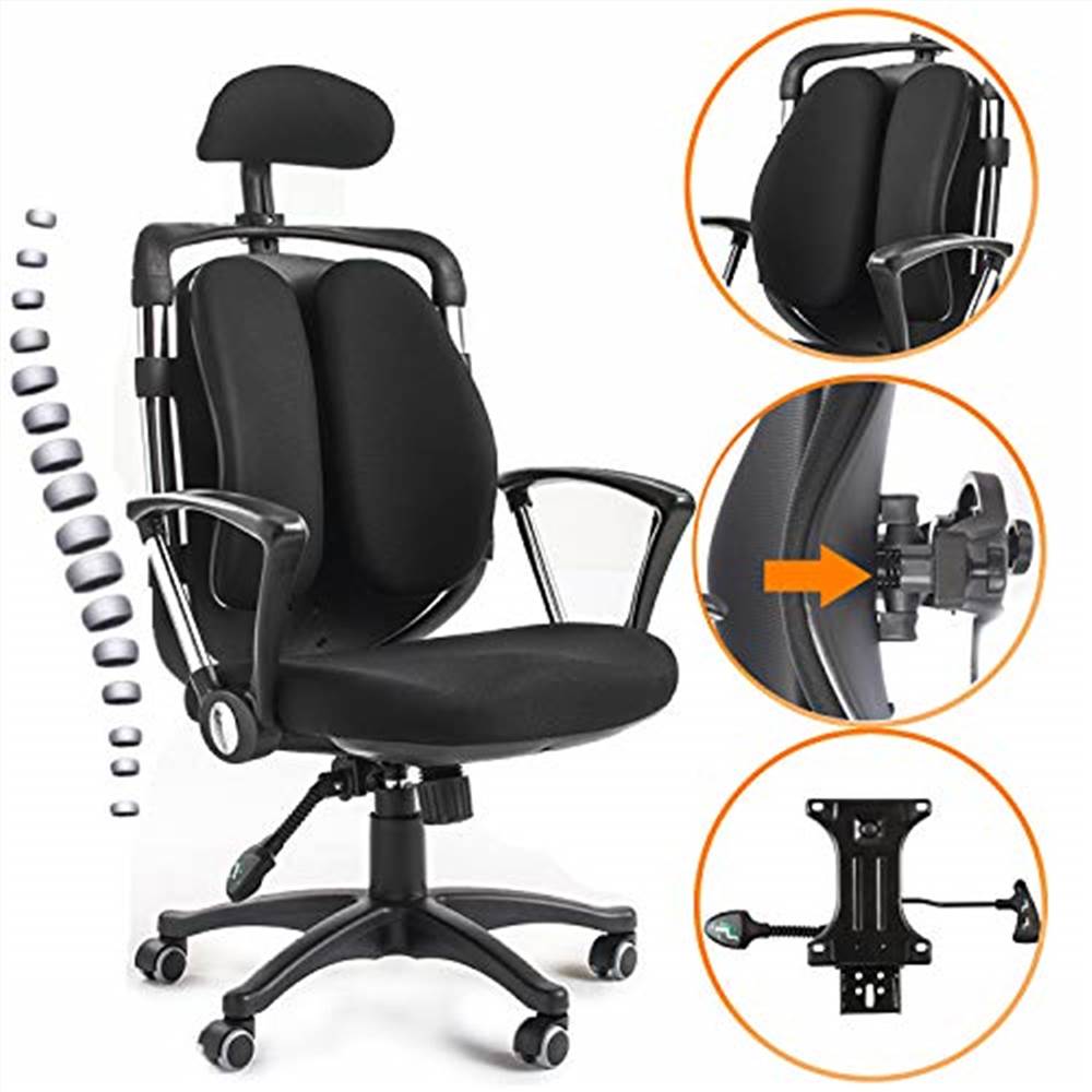 

Home Office Rotatable Gaming Chair Height Adjustable with Ergonomic High Backrest and Adjustable Headrest - Black