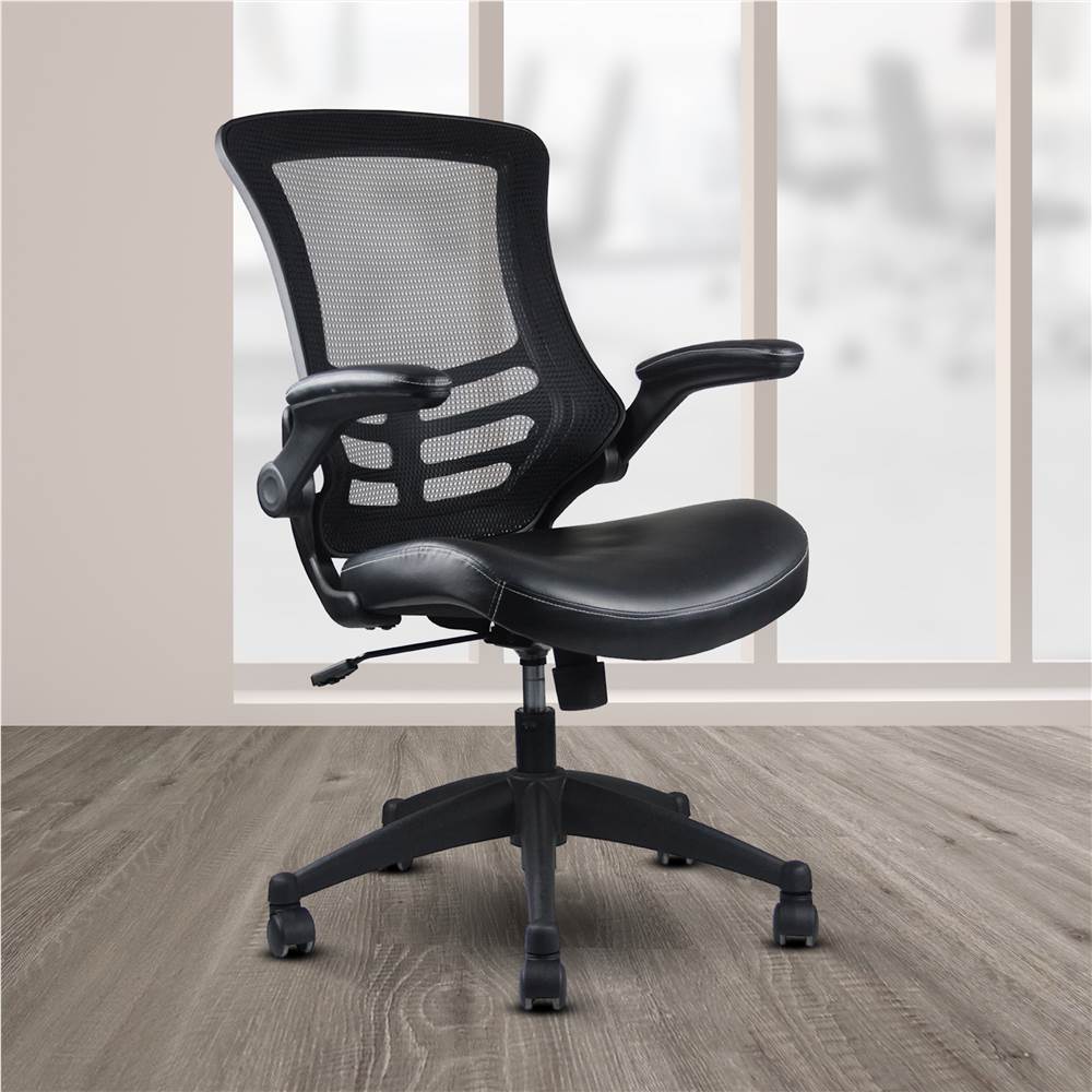 

Techni Home Office Adjustable Rotatable Chair with Ergonomic Mesh Backrest and Adjustable Armrest - Black