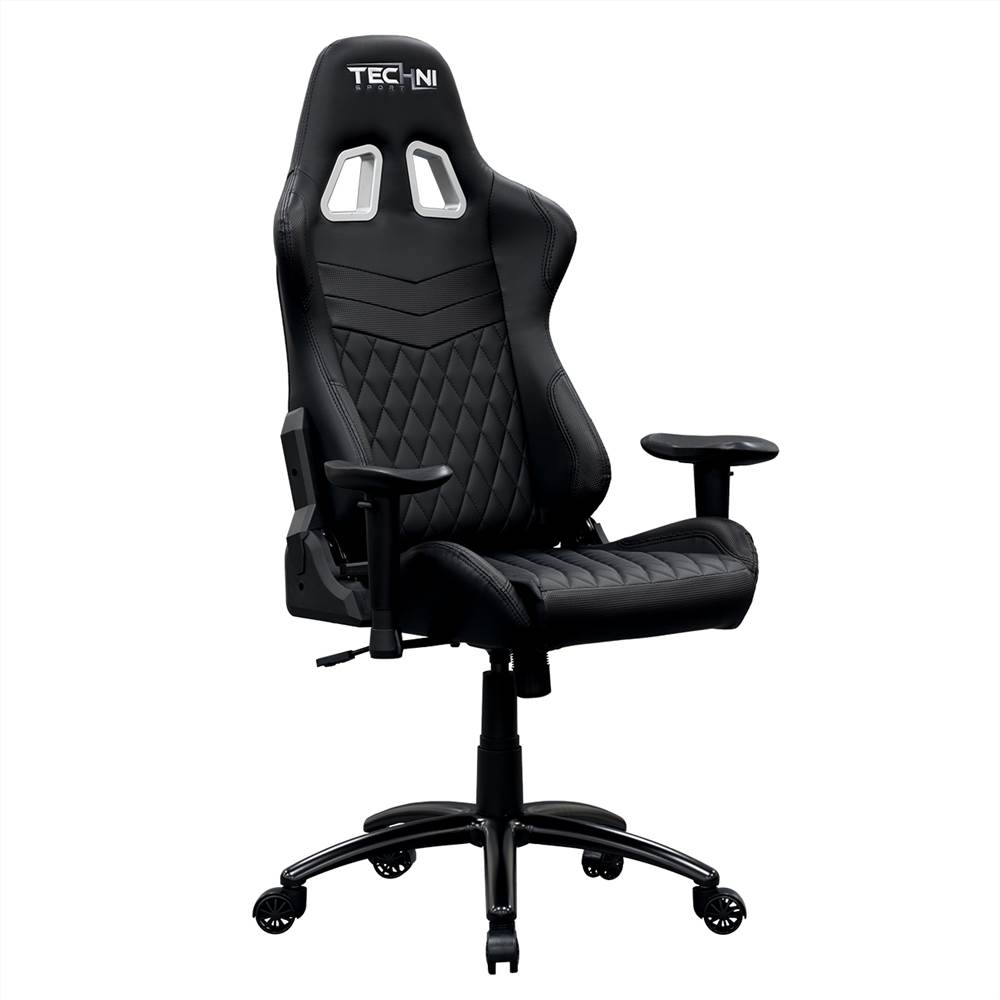 

Techni Home Office PU Leather Adjustable Rotatable Gaming Chair with Ergonomic High Backrest and Lumbar Support - Black