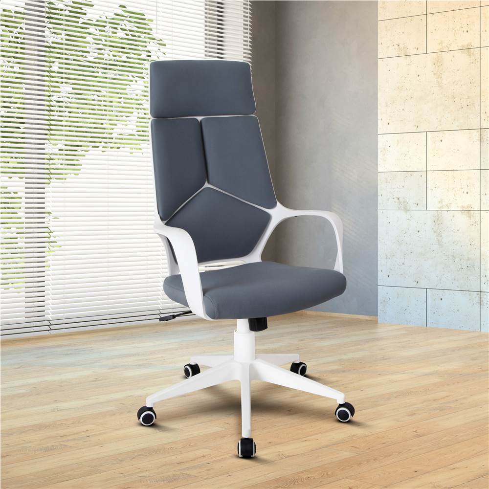 

Techni Home Office Fabric Adjustable Rotatable Chair with Ergonomic High Backrest and Casters - Gray