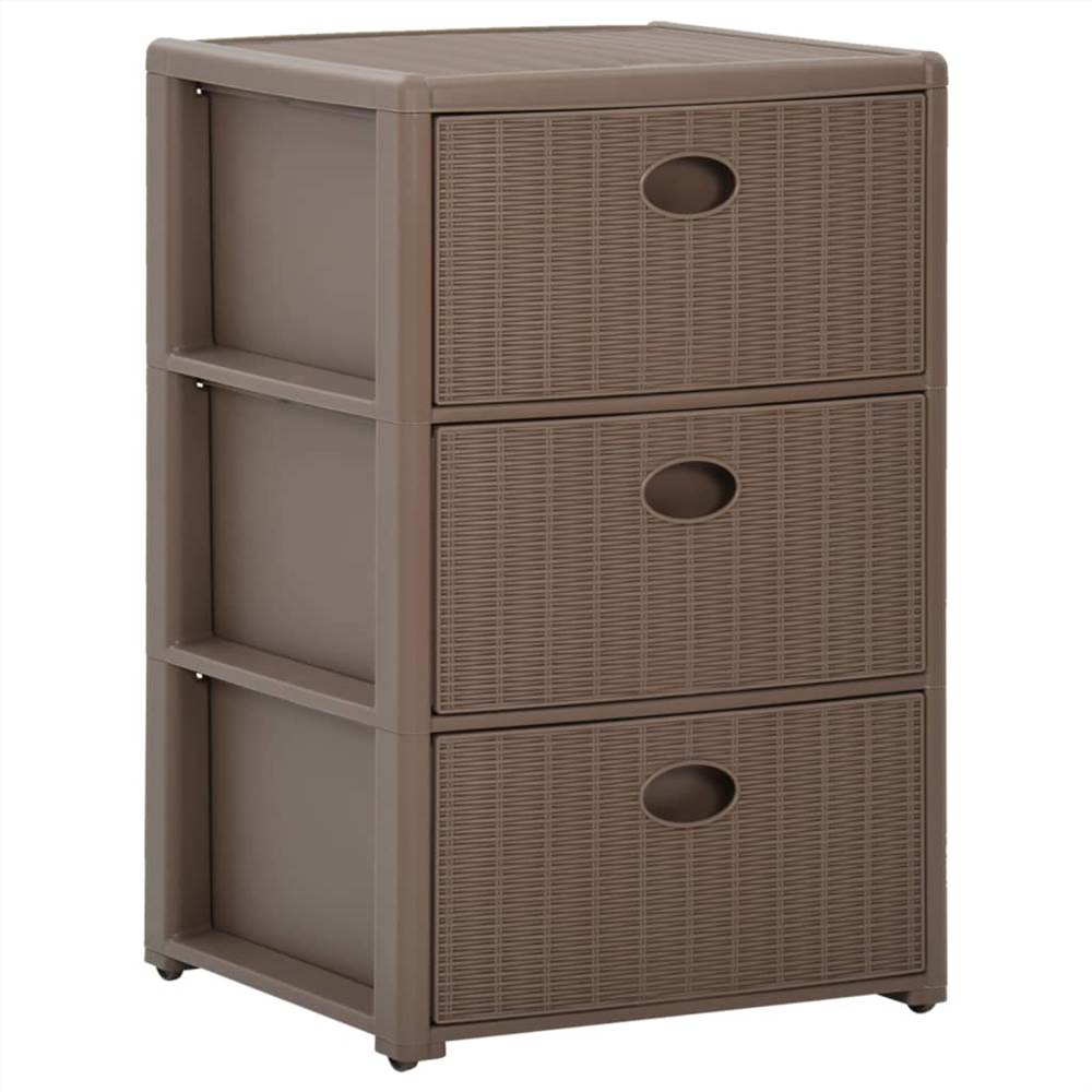 3-Drawer Chest Taupe 40x40x60 cm
