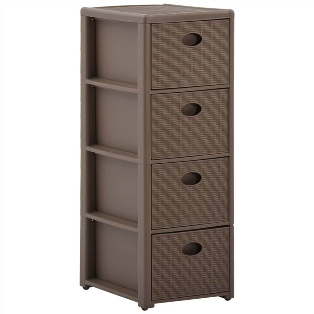 4-Drawer Chest Taupe 30x40x80 cm