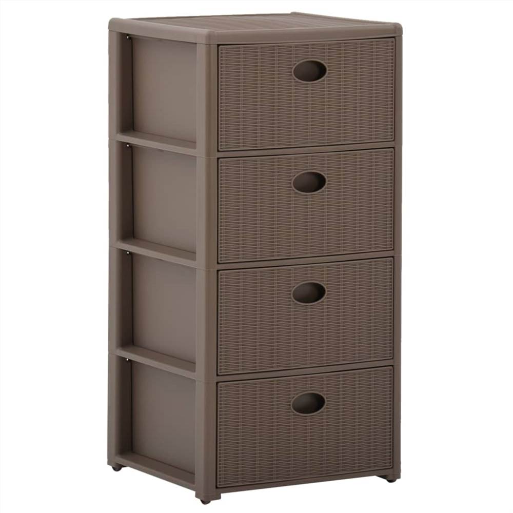 

4-Drawer Chest Taupe 40x40x80 cm