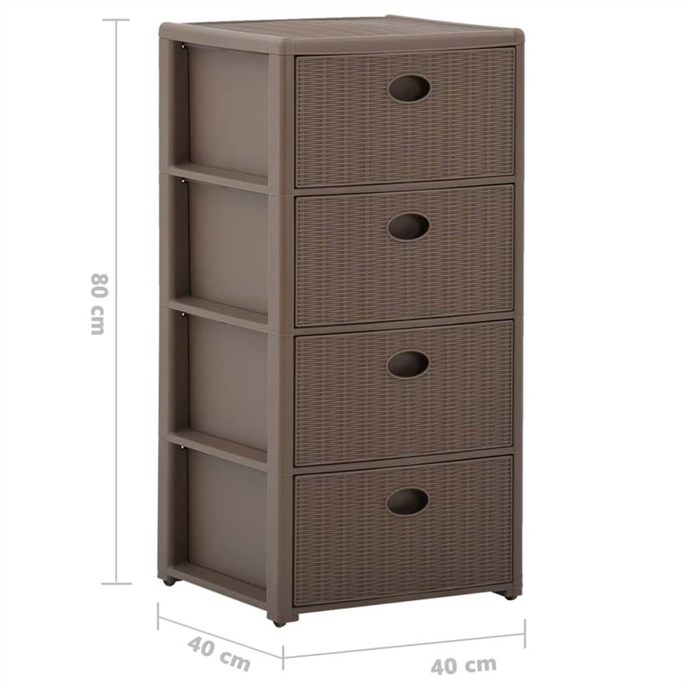 4-Drawer Chest Taupe 40x40x80 cm