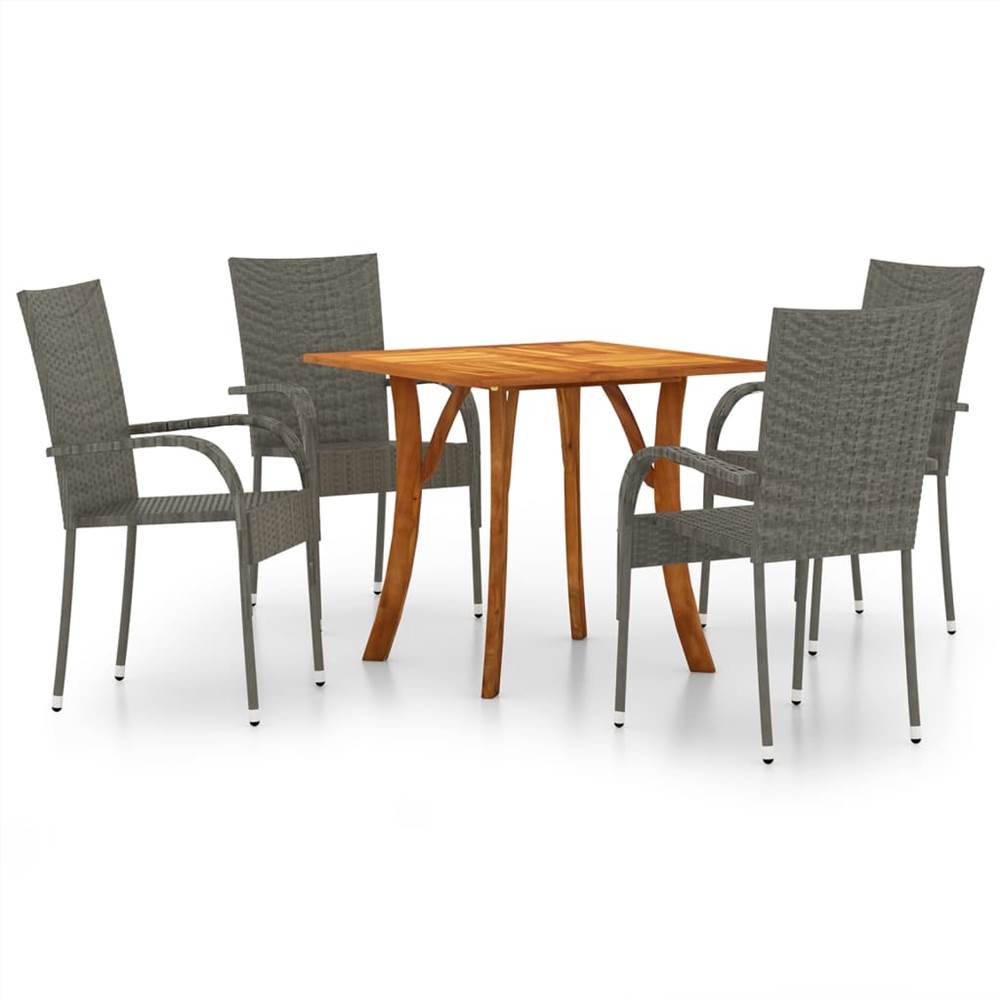 

5 Piece Garden Dining Set Grey