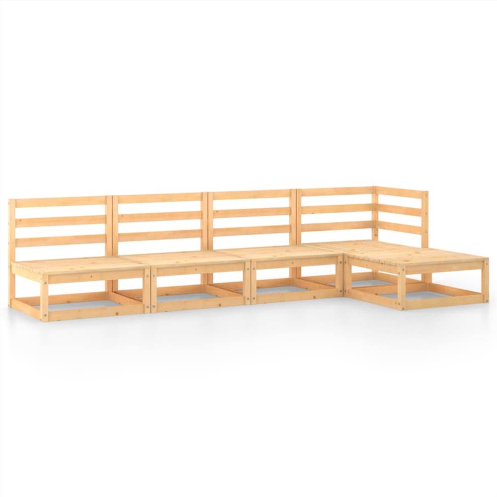 

5 Piece Garden Lounge Set Solid Pinewood