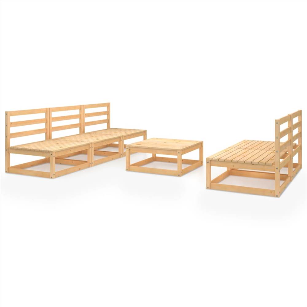 

6 Piece Garden Lounge Set Solid Pinewood