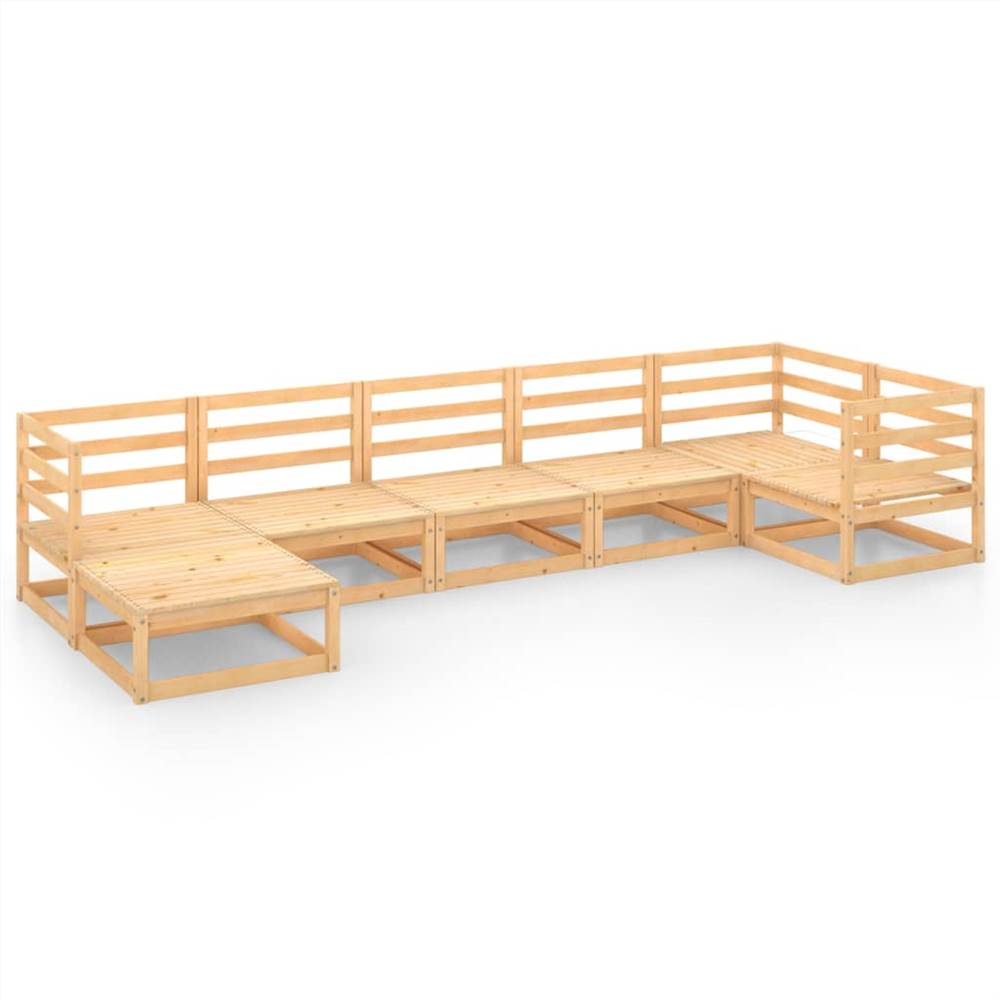 

7 Piece Garden Lounge Set Solid Pinewood