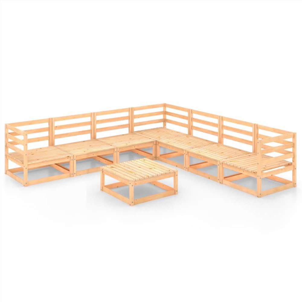 

8 Piece Garden Lounge Set Solid Pinewood