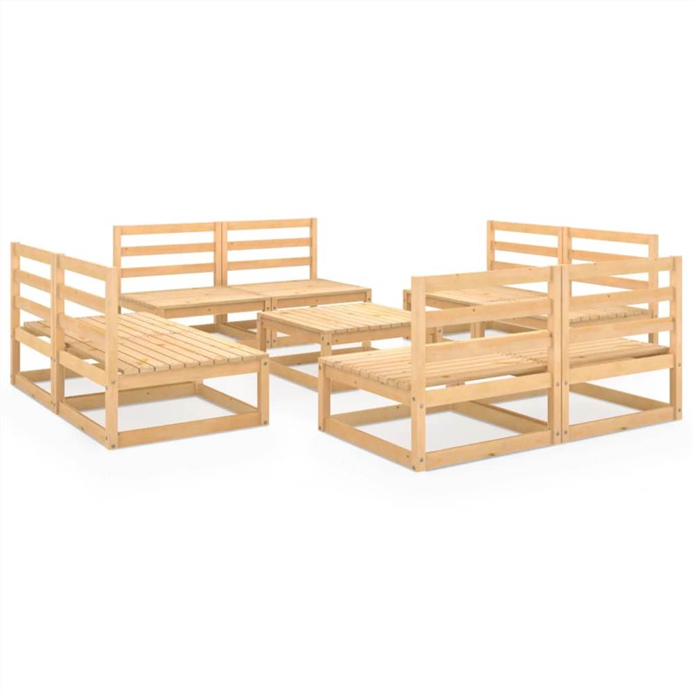 

9 Piece Garden Lounge Set Solid Pinewood