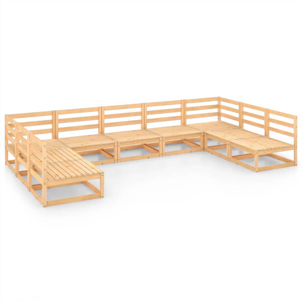

9 Piece Garden Lounge Set Solid Pinewood