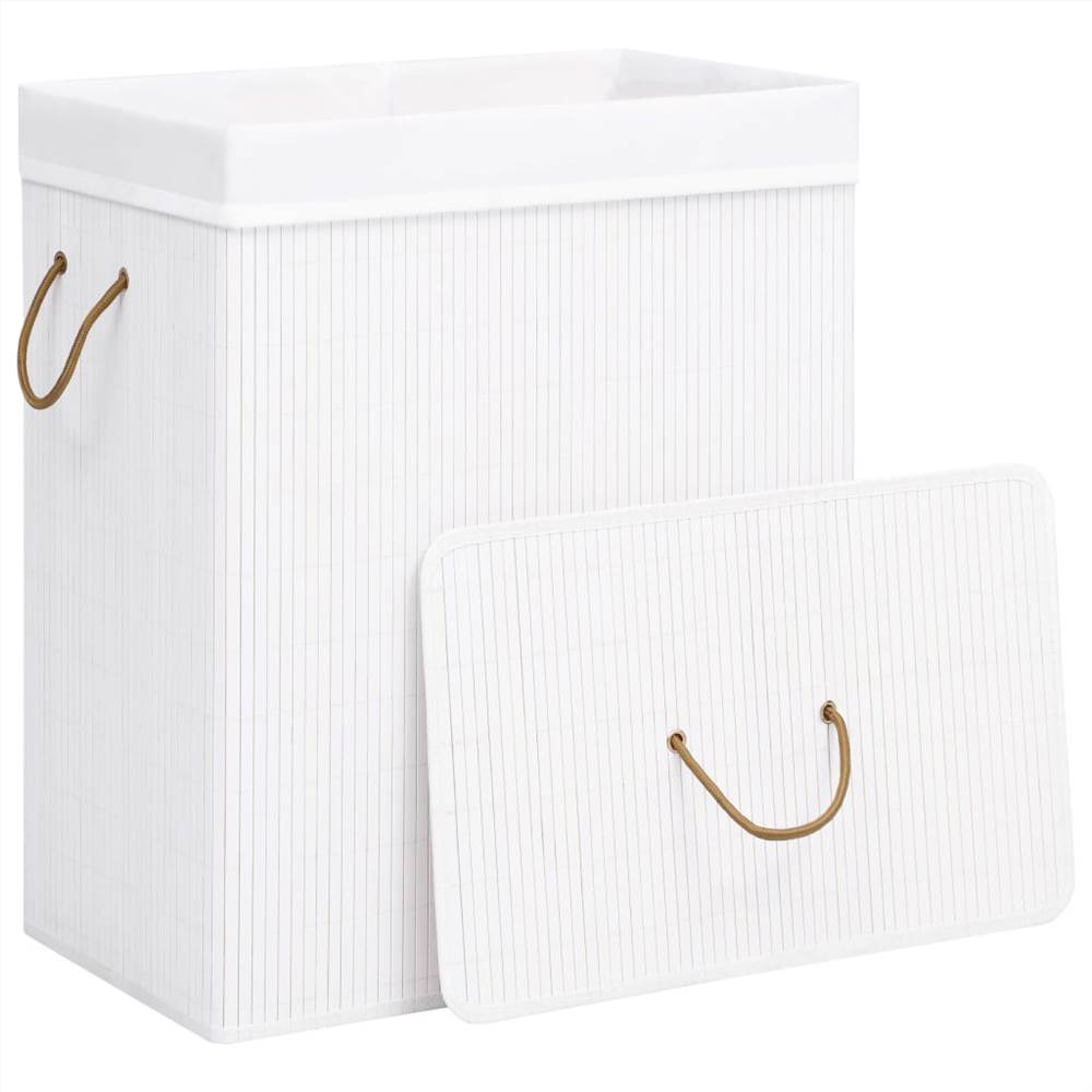 Bamboo Laundry Basket White 83 L