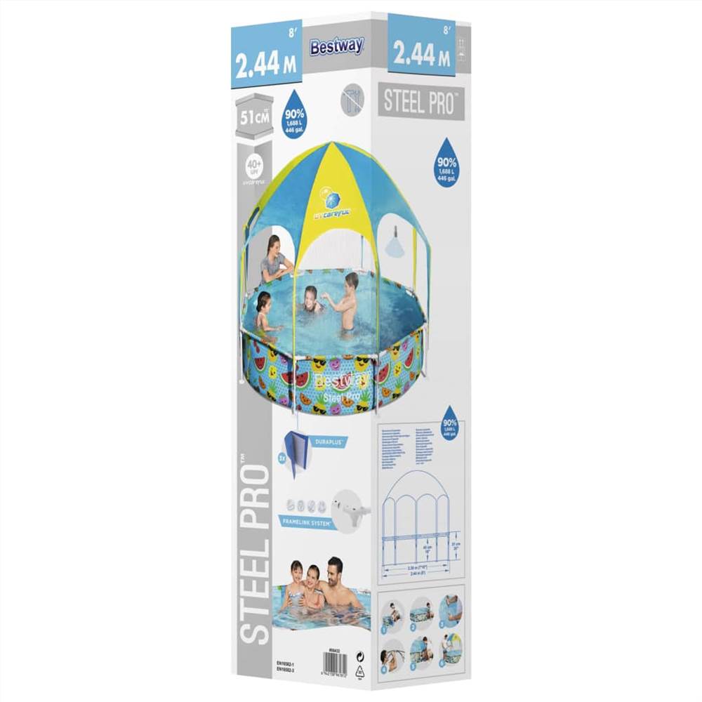 Bestway Steel Pro UV Careful Above Ground Pool for Kids 244x51 cm